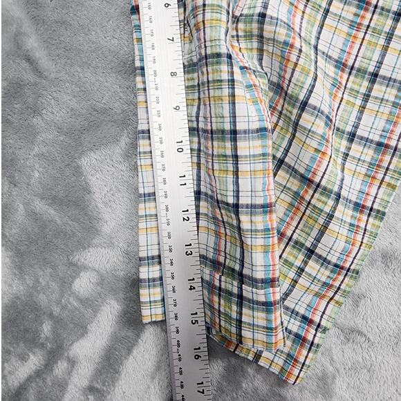 Come On Shorts Womens 8 Multicolor Plaid Seersucker High Rise Baggy Pleated - Picture 7 of 9